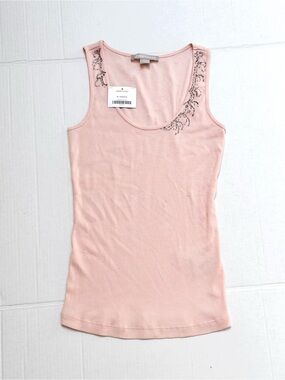 Janeville Soft Pink Embellished Scoop Tank